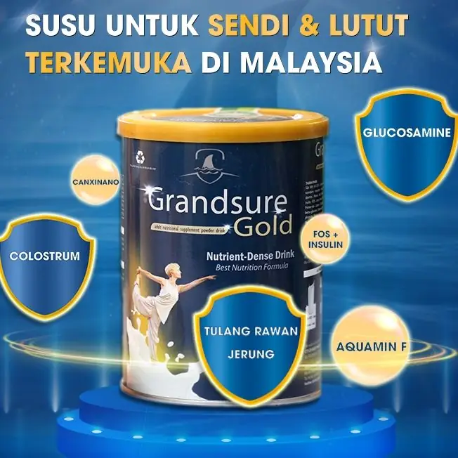 GrandSure-Gold Static supplements ad: Feature-callout ad for the ingredients in Malaysia’s leading joint milk