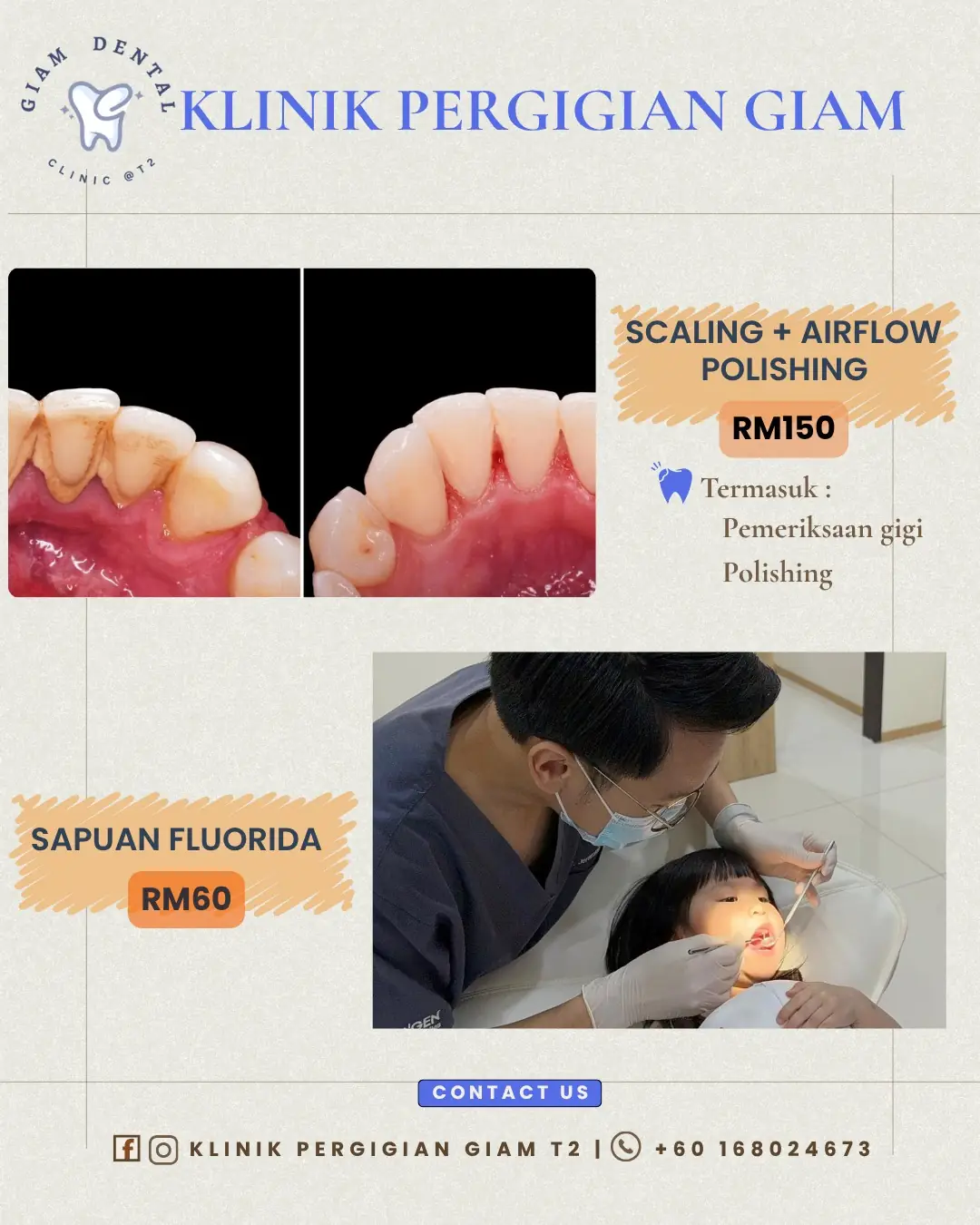 Klinik Pergigian GIAM T2 Carousel dental clinics ad: Showcase ad for klinik pergigian giam
