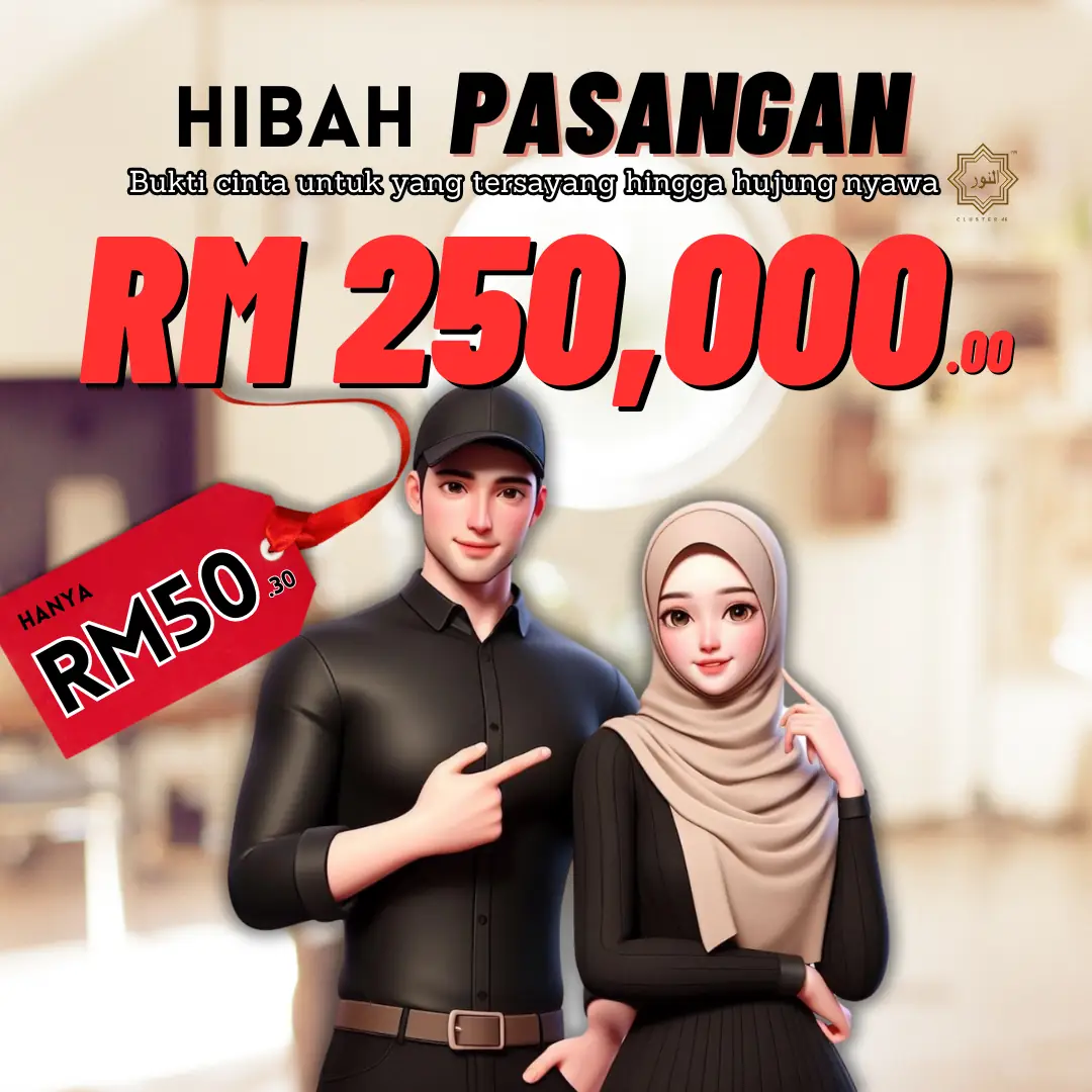 Wina Takaful GETB Static takaful and insurance ad: Discount ad: couple hibah of RM250,000 from RM50.30 a month