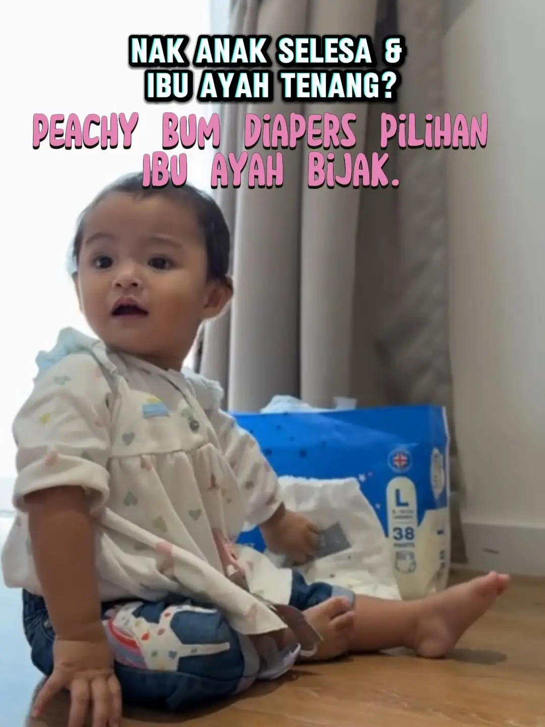 Peachy Bum Malaysia Carousel baby care ad: Curiosity-hook ad: parents, want truly comfortable diapers?, frame 5 of 5