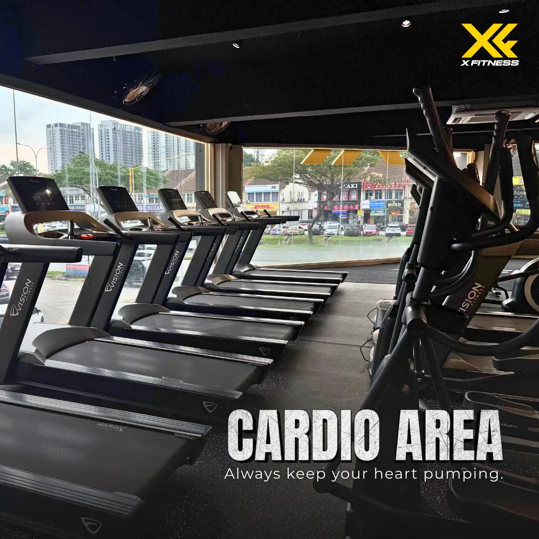 X Fitness Carousel fitness ad: Showcase ad for a gym floor stocked with 40-plus machines, frame 4 of 6