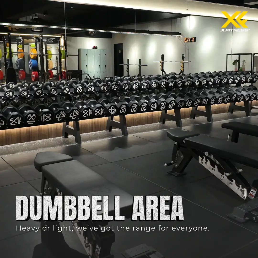 X Fitness Carousel fitness ad: Showcase ad for a gym floor stocked with 40-plus machines, frame 5 of 6