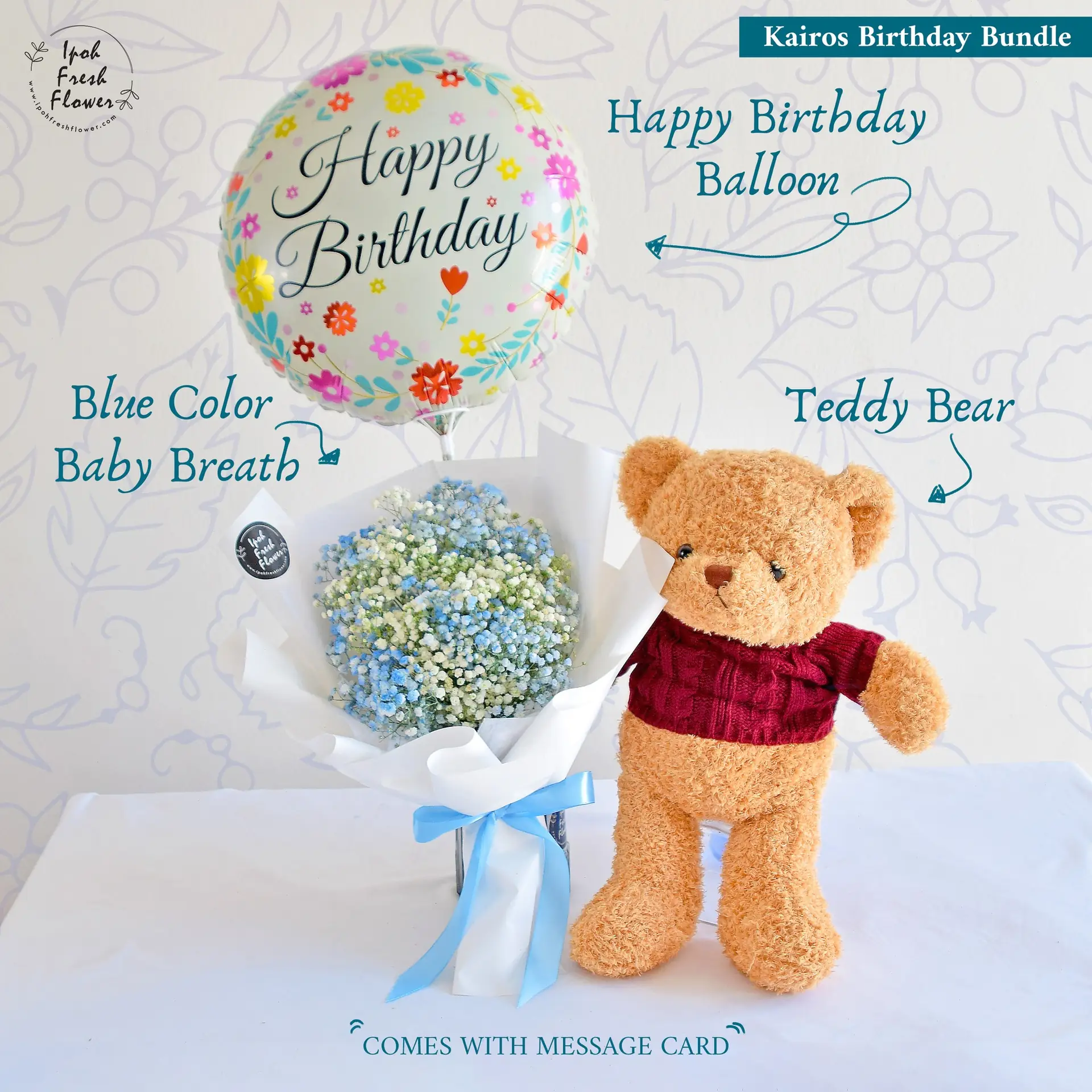 Ipoh Fresh Flower Carousel florists and gifting ad: Showcase ad for kairos Birthday Bundle