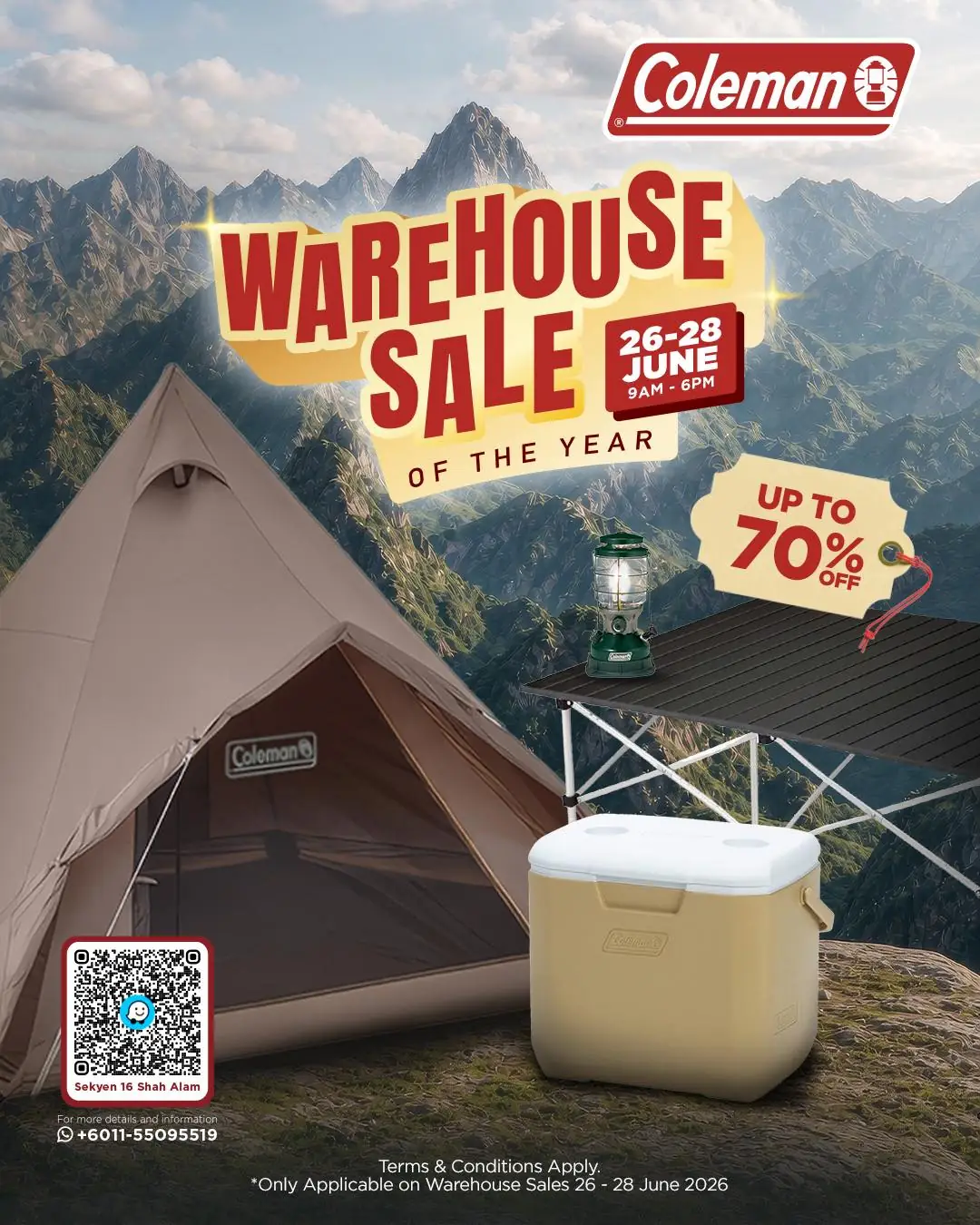 Coleman Malaysia Static sports and outdoor ad: Showcase ad for warehouse sale of the year