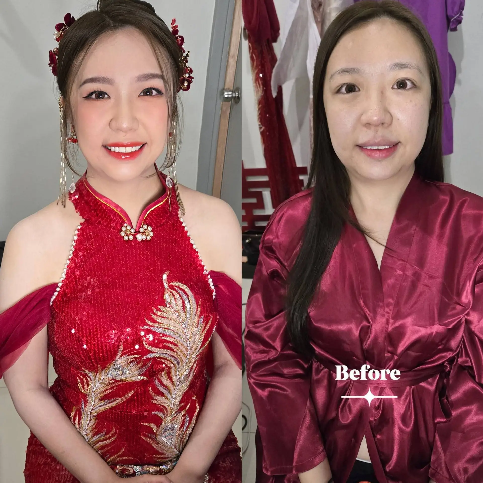 Wedding Makeup Artist Chris Fong Carousel makeup and cosmetics ad: Showcase ad for three bridal makeup looks by artist Chris Fong, frame 2 of 6