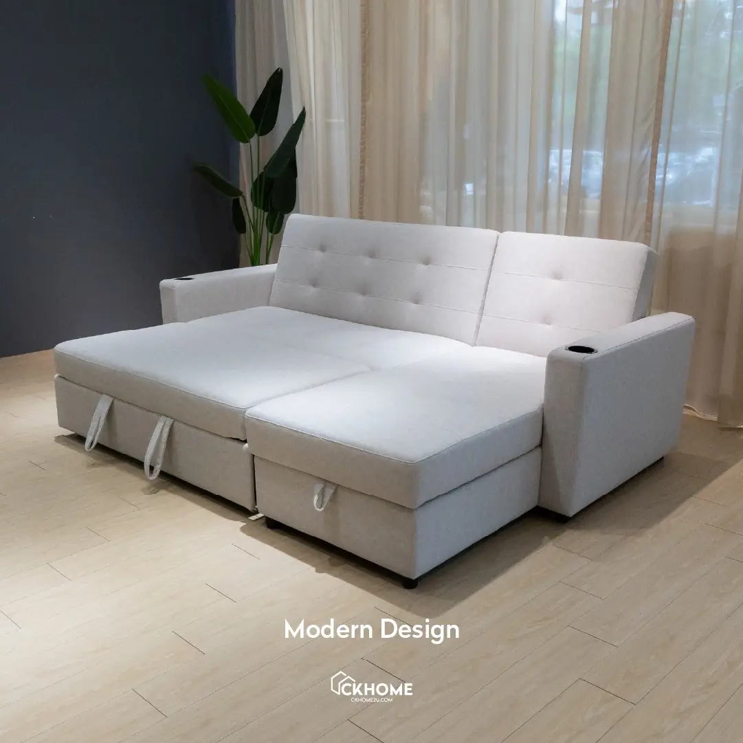 Ckhome2u Carousel home and living ad: Discount ad: Cozy Vault L-shape sofa bed cut to RM2190 with instalments, frame 6 of 6
