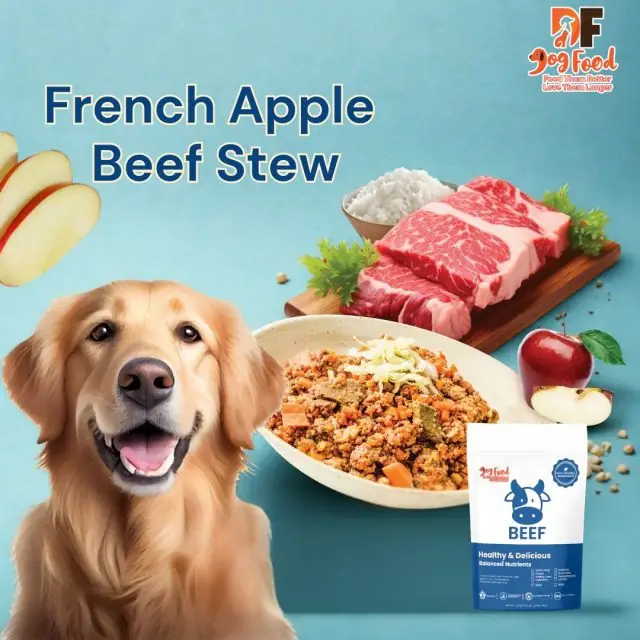 DF DogFood Carousel pet care ad: Feature-callout ad for a gourmet venison meal with human-grade ingredients, frame 4 of 6
