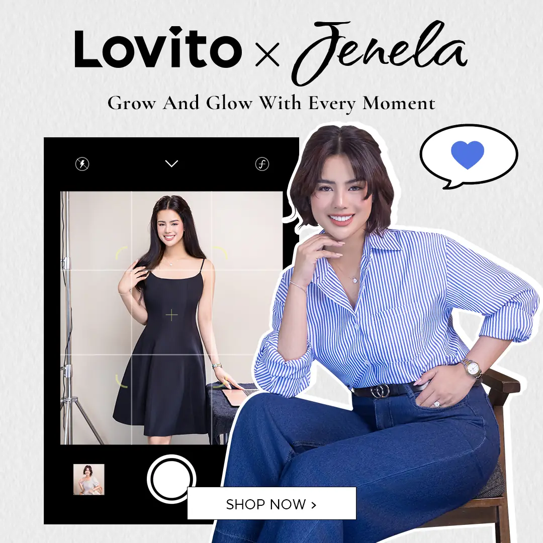 Lovito_official Static fashion ad: Social-proof ad for an influencer co-sign on the new arrivals