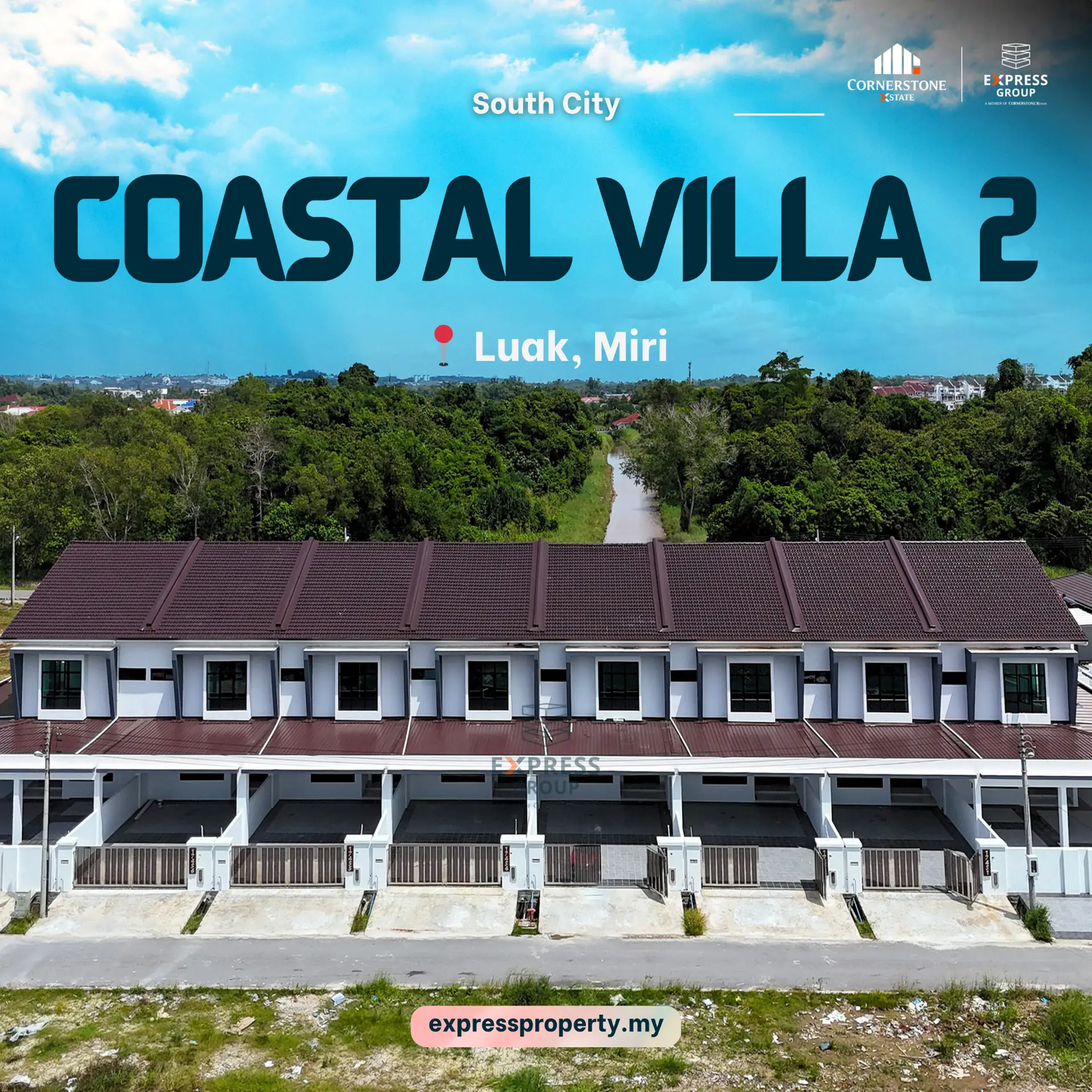 Sam Yong Property Carousel property ad: Showcase ad for brand-new coastal terrace villas in Luak, Miri, frame 1 of 6