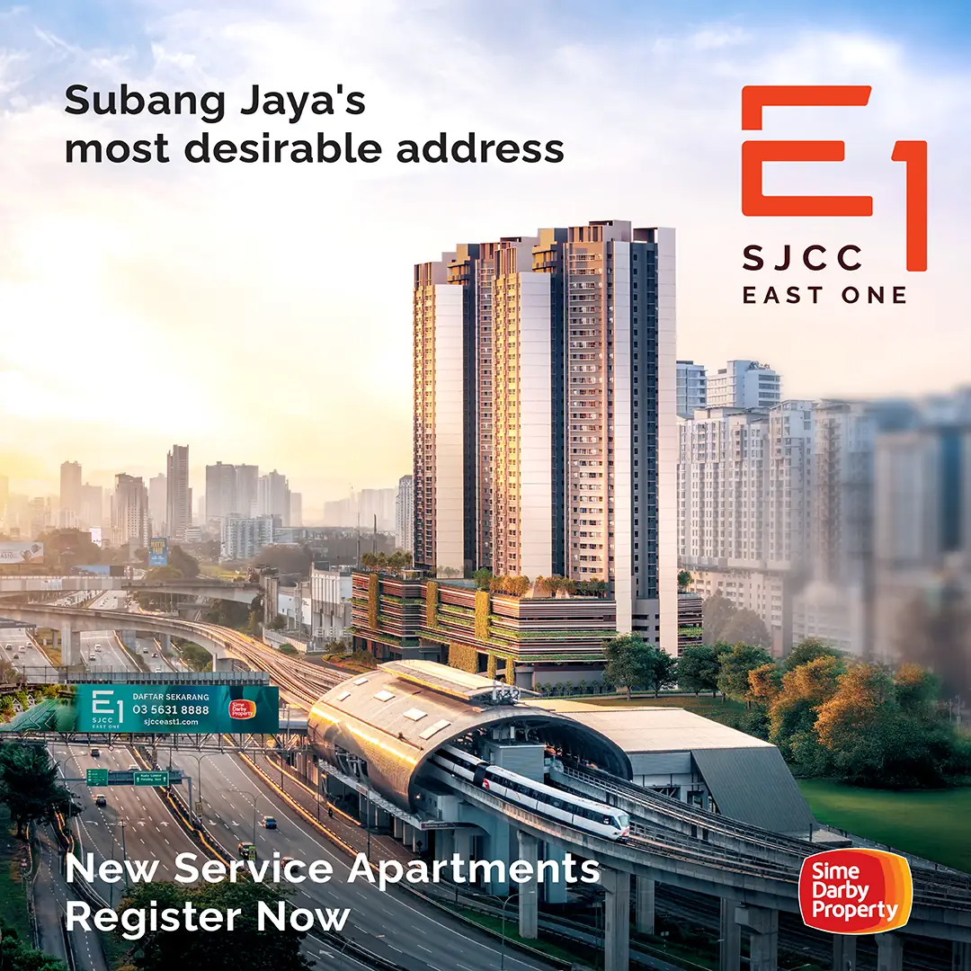 Sime Darby Property Carousel property ad: Announcement ad: register now for new apartments by the Subang LRT, frame 1 of 6