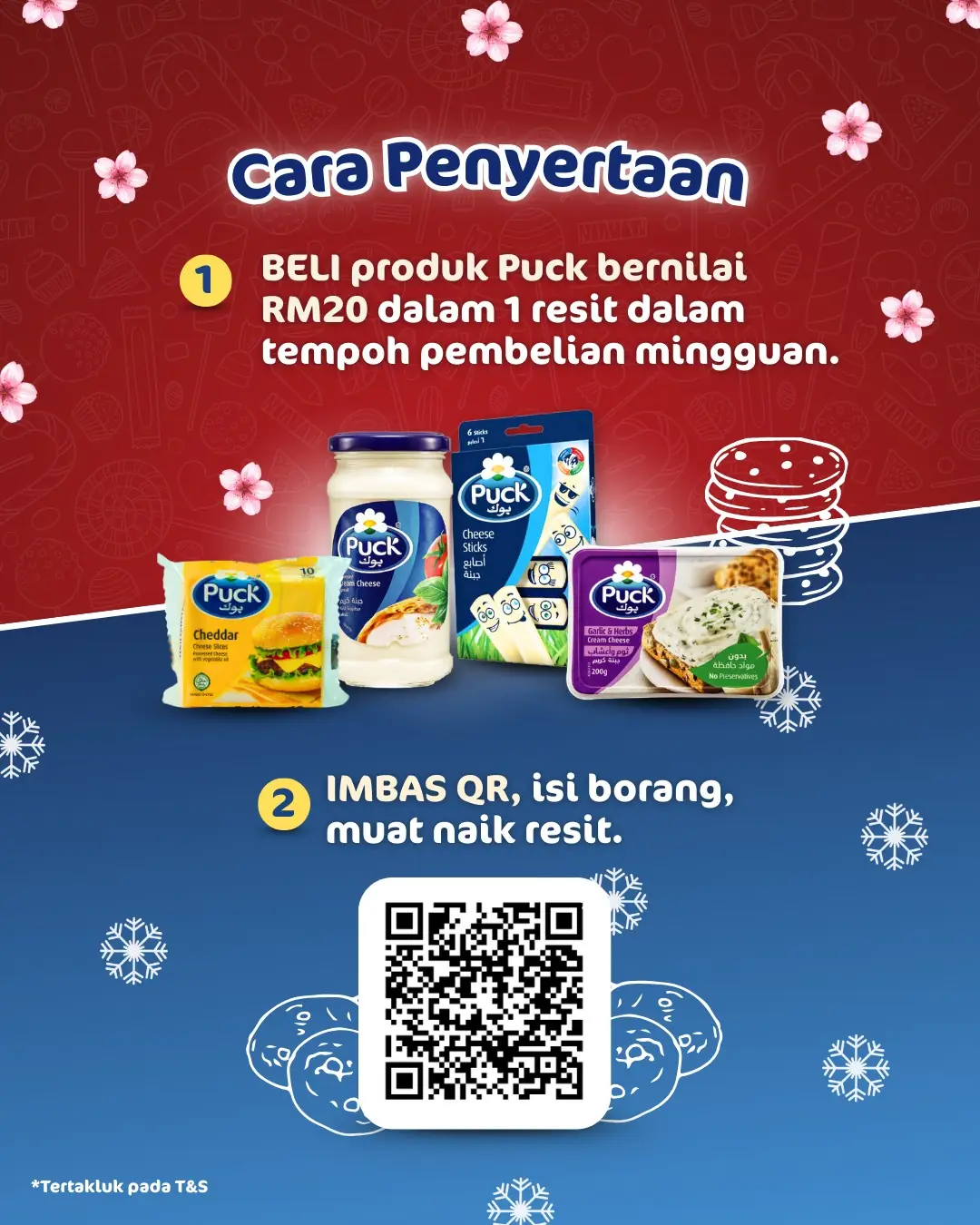 Puck Malaysia Carousel food and beverage ad: Discount ad: spend RM20 on Puck, redeem a festive cookie canister, frame 2 of 4