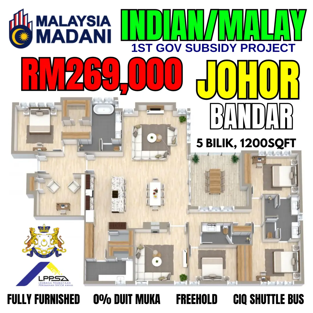 Hartanah Mampu Milik Johor Static property ad: Announcement ad: subsidised JB home from RM269k, salary RM3,500 can apply