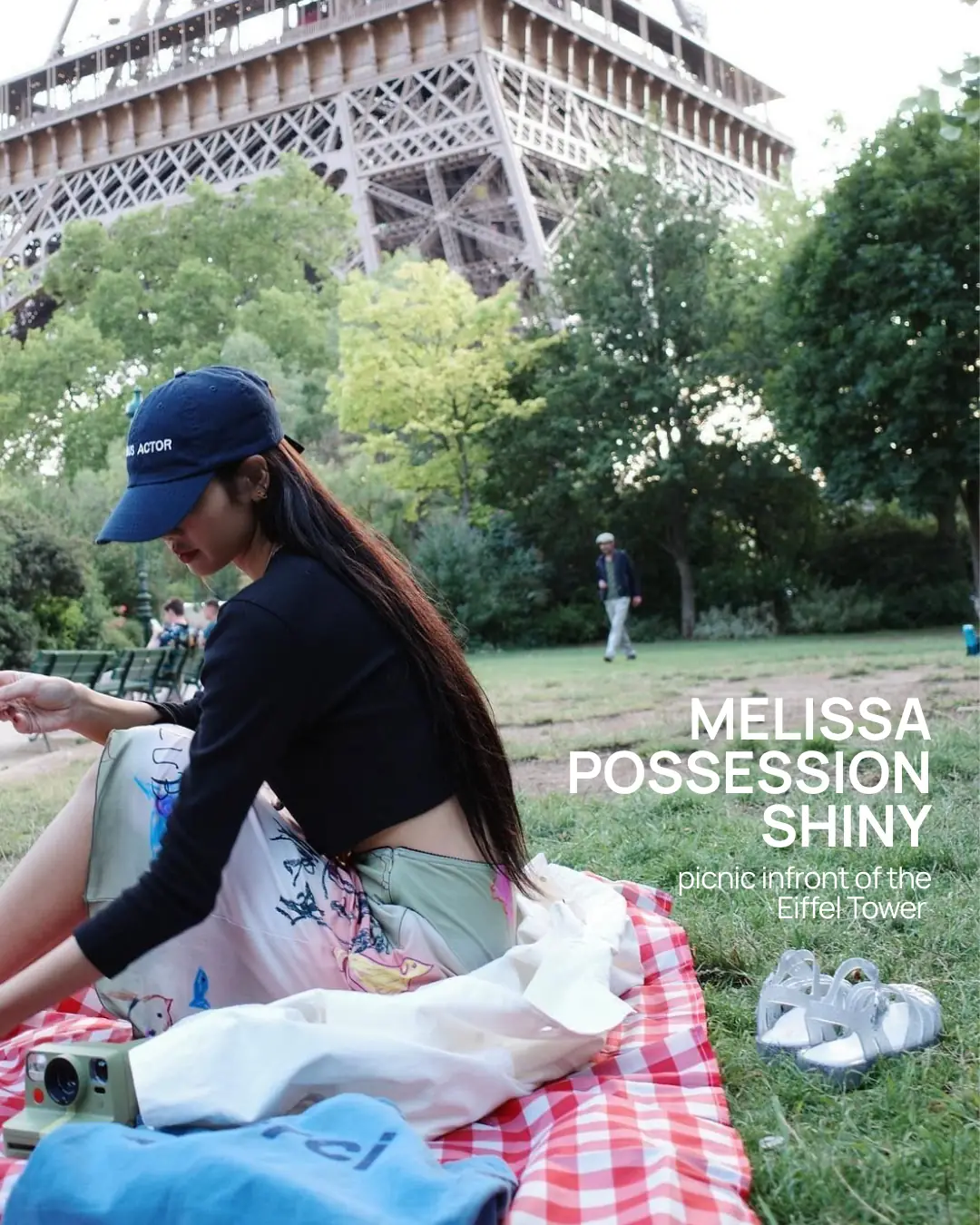 Melissa Carousel fashion ad: Social-proof ad for a K-pop star spotted in the brand’s iconic jelly shoes, frame 4 of 5