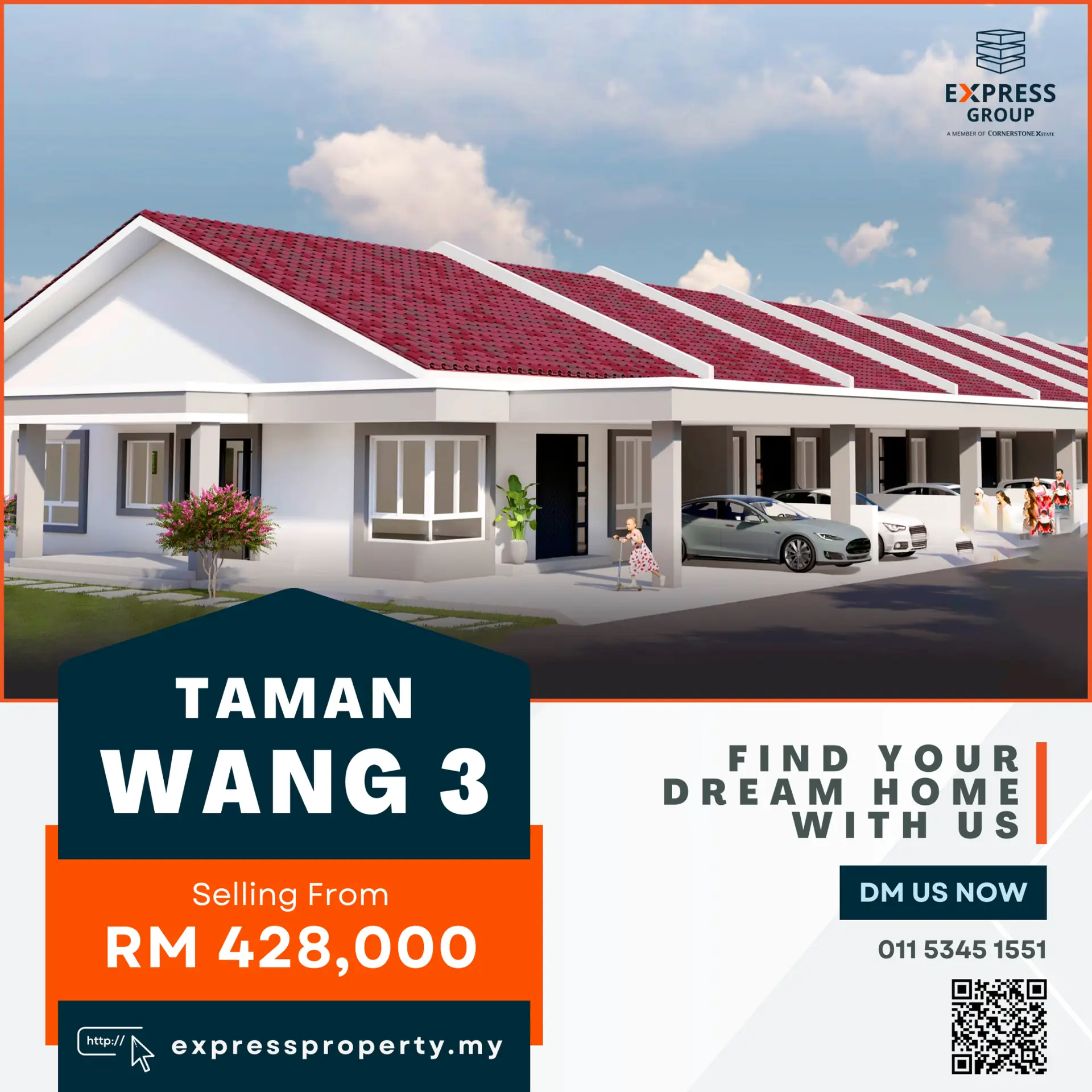 Express Property Management and Services Miri Carousel property ad: Showcase ad for Tropical Residence terraces from RM488k, frame 5 of 6