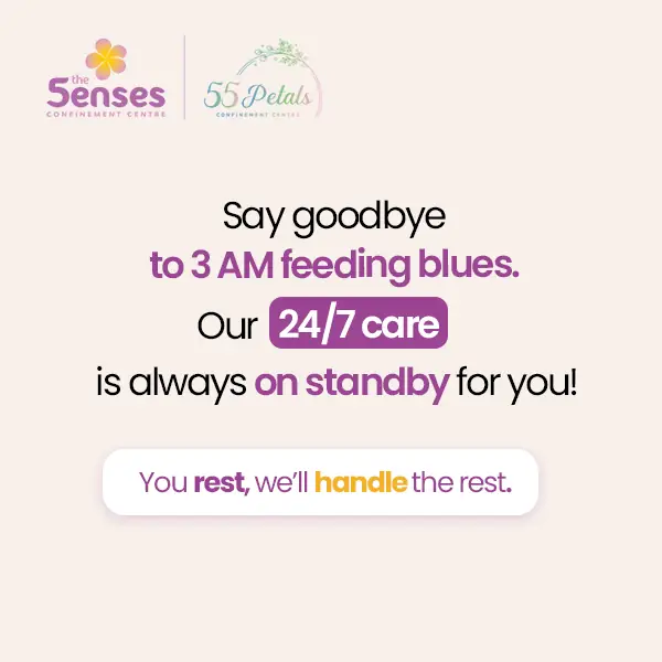 The Senses Confinement Centre Carousel confinement care ad: Showcase ad for say goodbye to 3 AM feeding blues