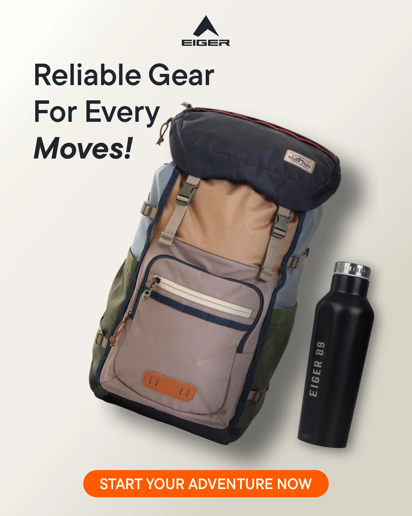 EIGER Malaysia Static sports and outdoor ad: Showcase ad for reliable Gear For Every Moves