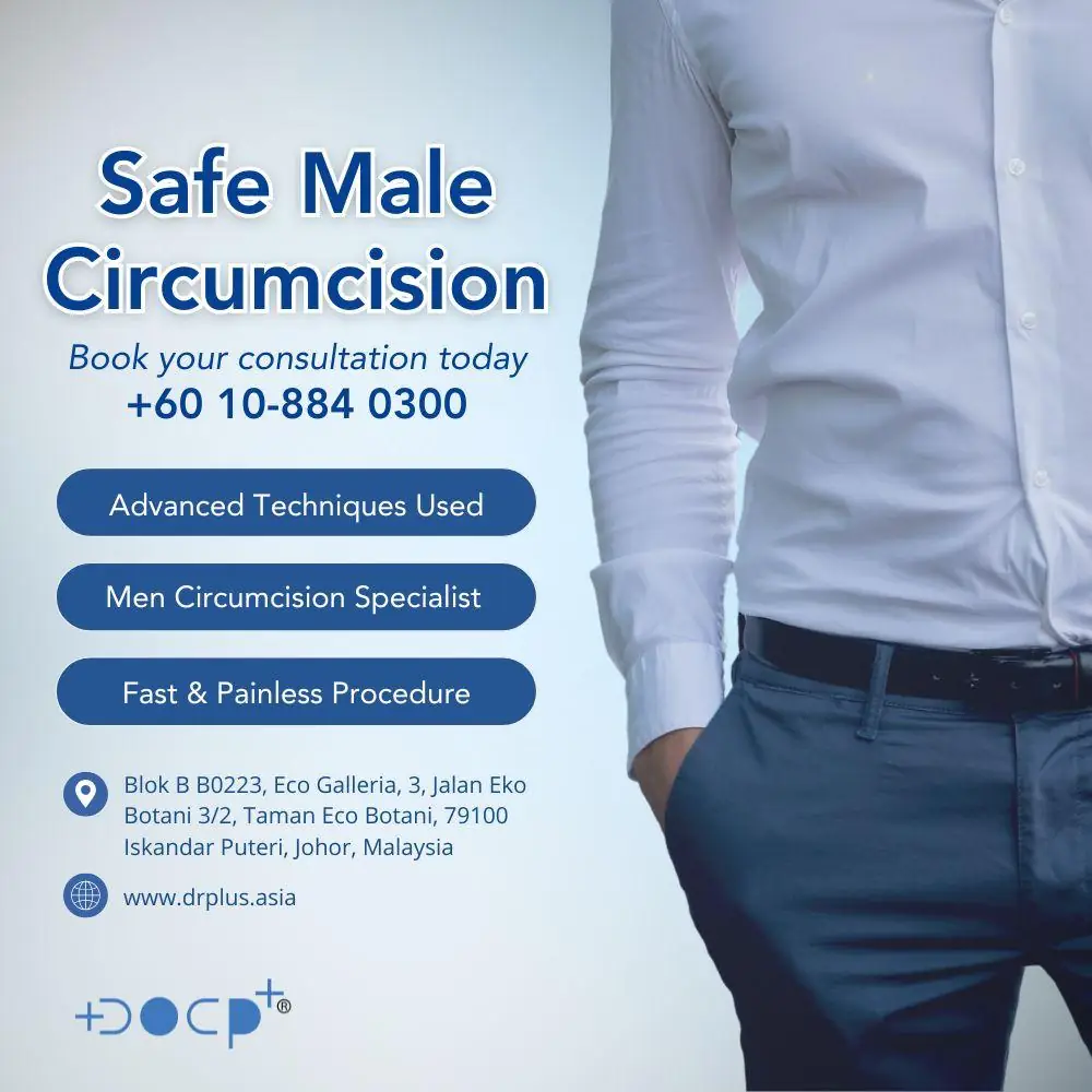 Dr Plus Aesthetic Clinic Johor Bahru Static aesthetic clinics ad: Showcase ad for safe Male Circumcision