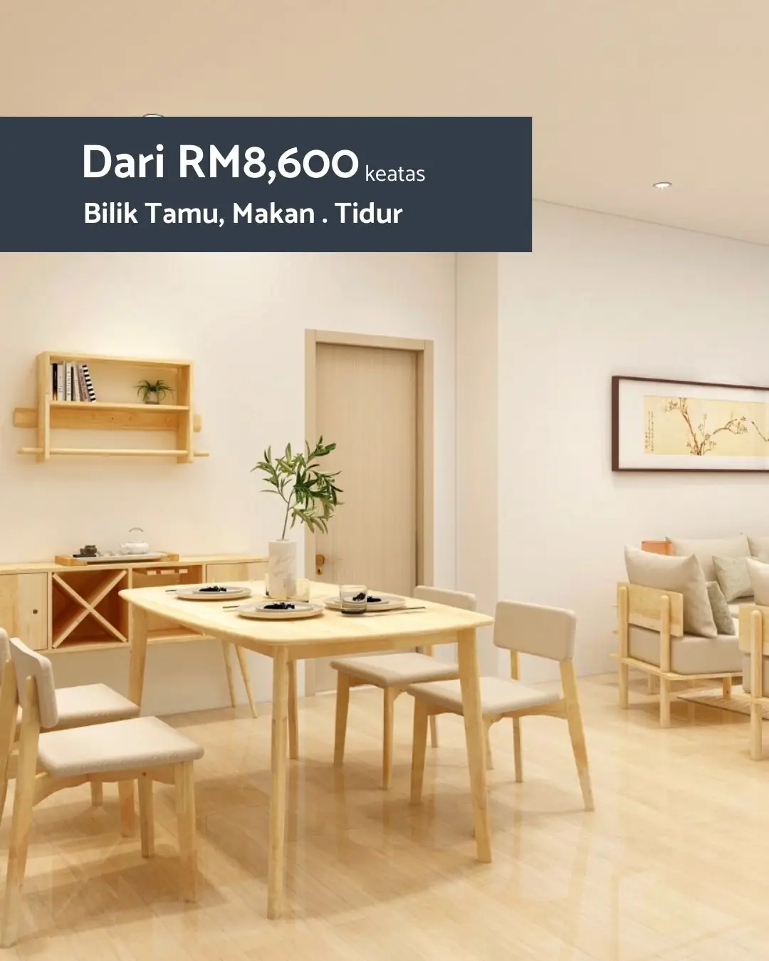 Natural Signature MY Carousel home and living ad: Showcase ad for a full-house solid wood furniture package from RM8,600, frame 6 of 6