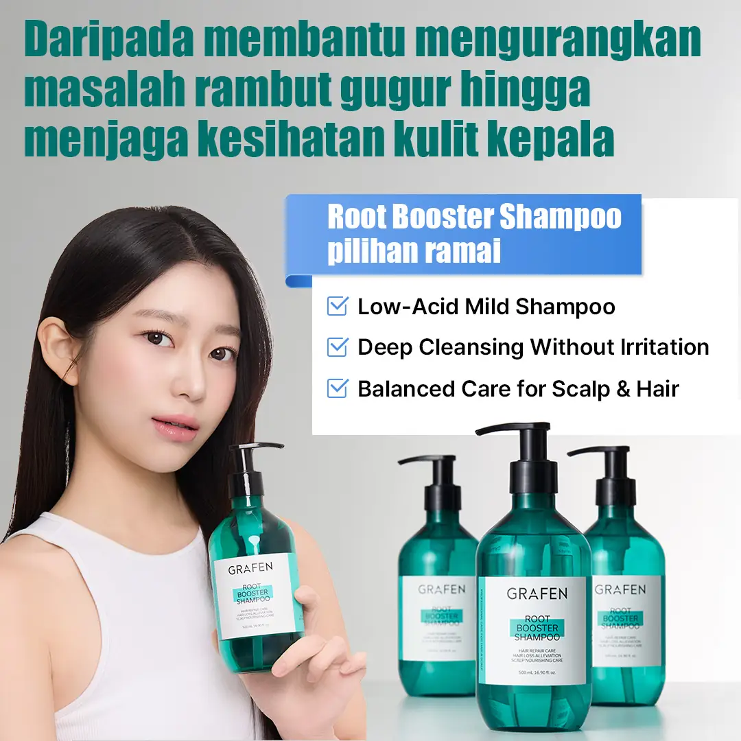 GRAEFN_my Static hair care ad: Feature-callout ad for a low-acid root booster that eases hair fall