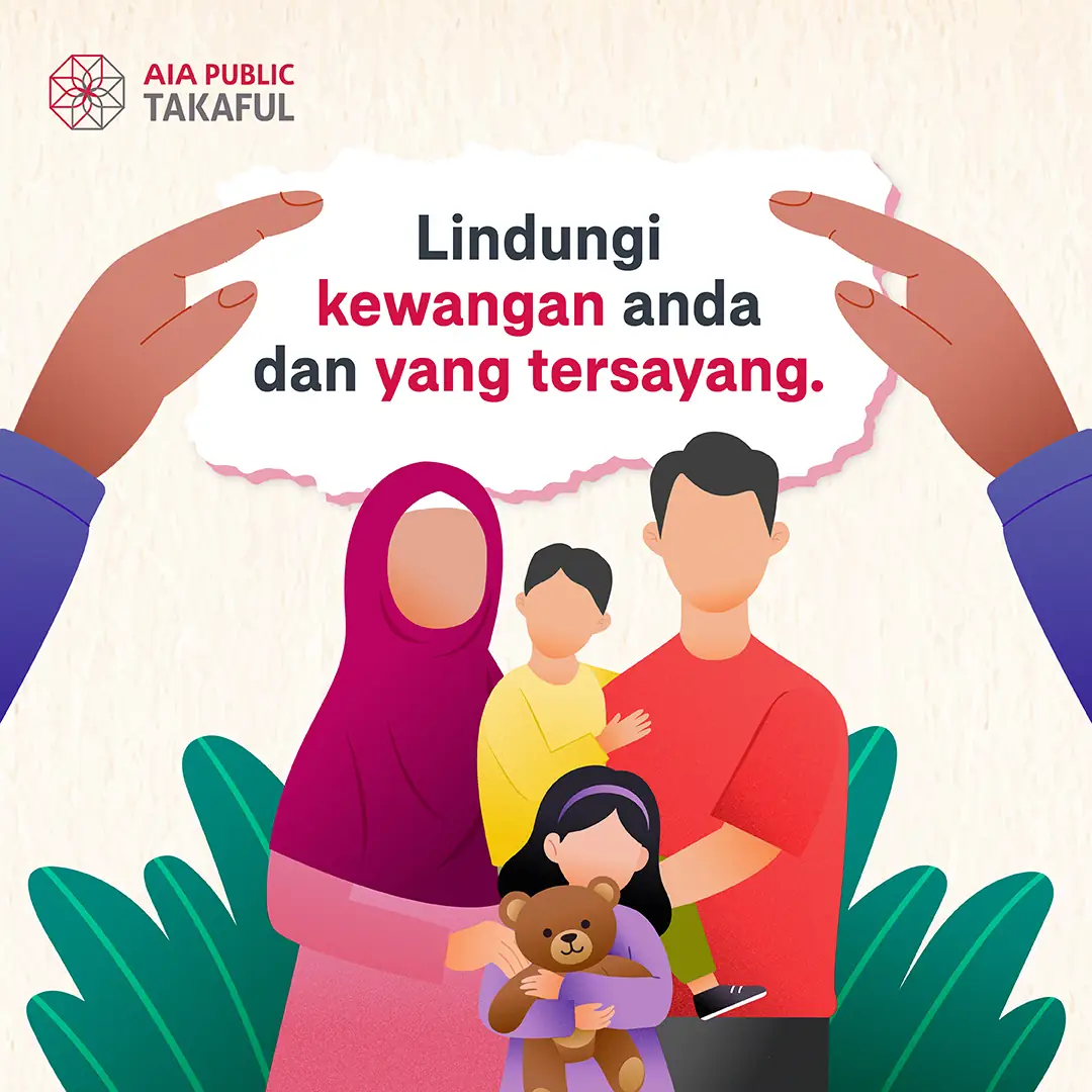 AIA PUBLIC Takaful Carousel takaful and insurance ad: Problem-solution ad for keeping income stable when critical illness strikes, frame 3 of 3