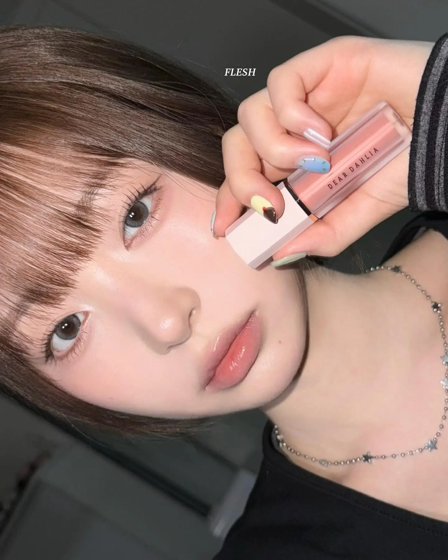 Dear Dahlia Carousel makeup and cosmetics ad: Founder-or-UGC ad for Dear Dahlia liquid blush in shade Flesh, frame 4 of 6