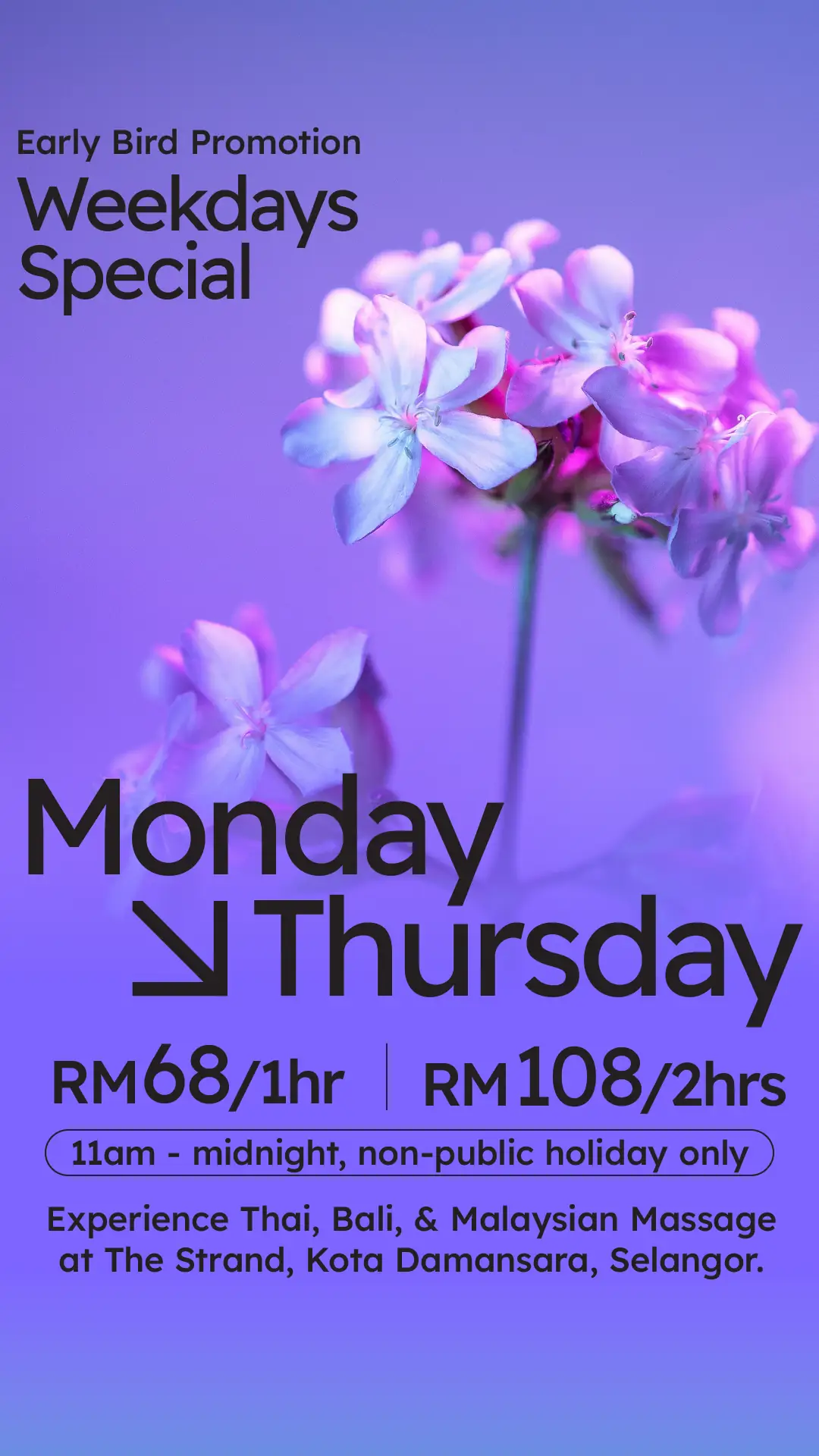 Cozzyland Reflexology & Family Spa Static spa and wellness ad: Showcase ad for weekdays Special
