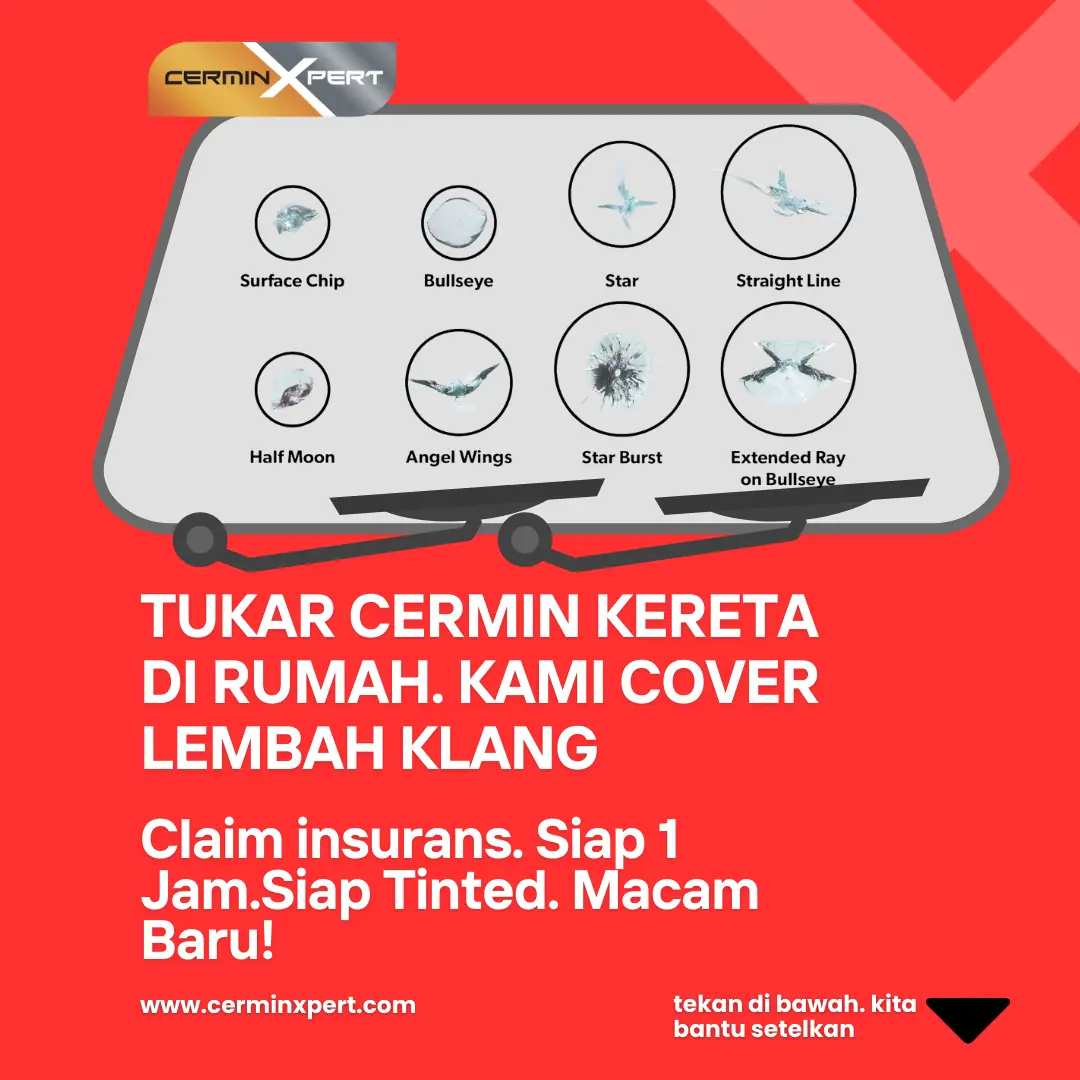 Cermin Xpert Static automotive ad: How-to ad for at-home windscreen replacement, insurance claim, done in one hour