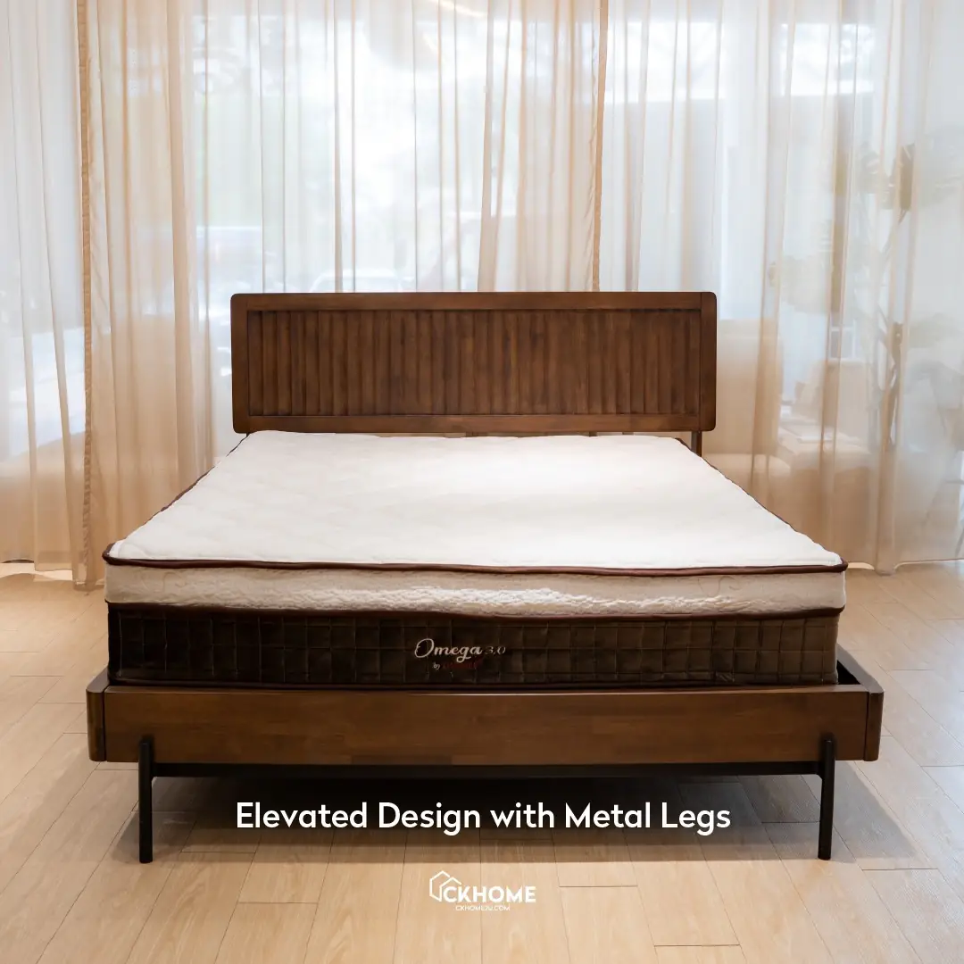 Ckhome2u Carousel home and living ad: Showcase ad for the Alku solid wood bedframe in a styled bedroom, frame 2 of 6