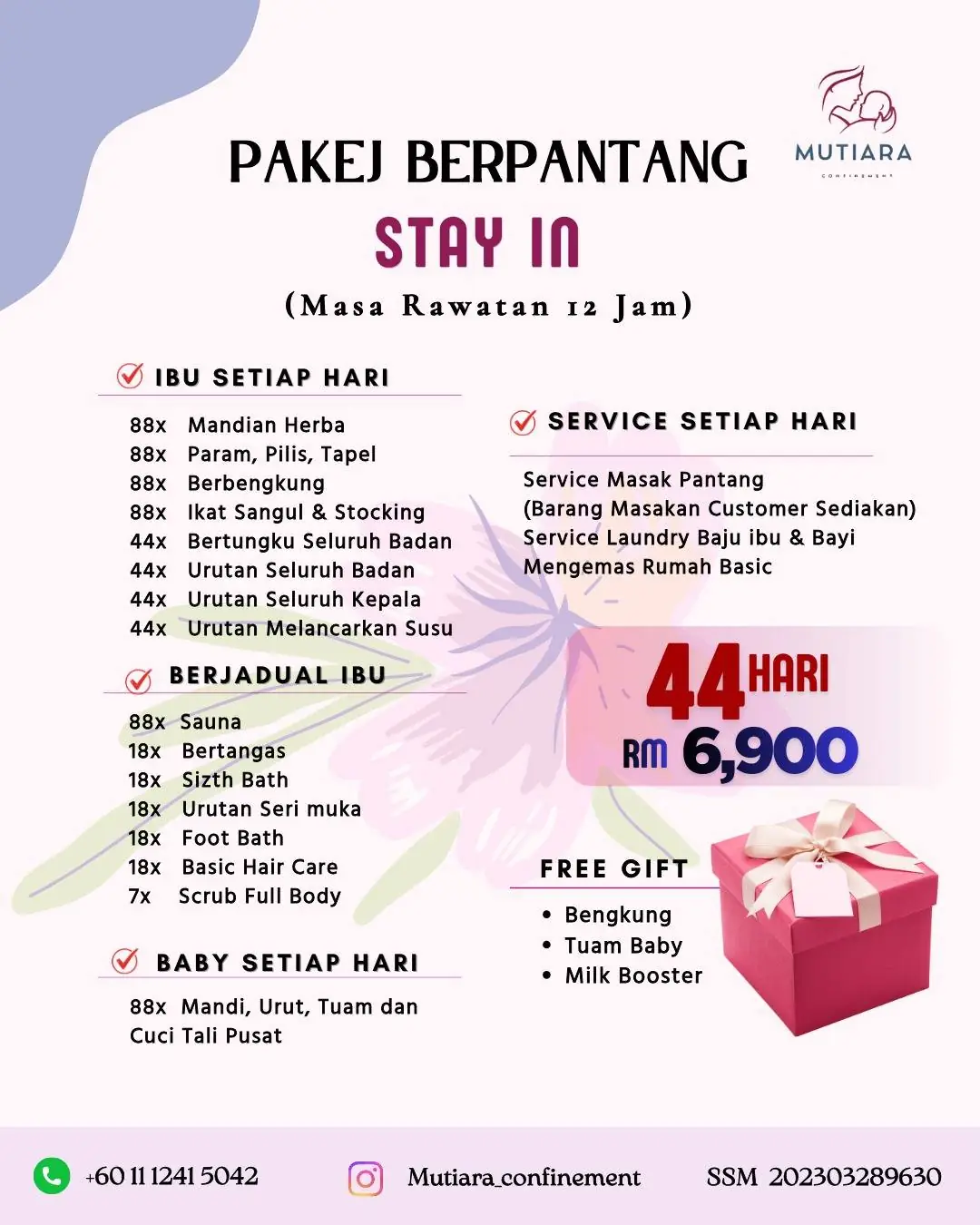 Mutiara Confinement Carousel confinement care ad: Showcase ad for pakej berpantang stay in