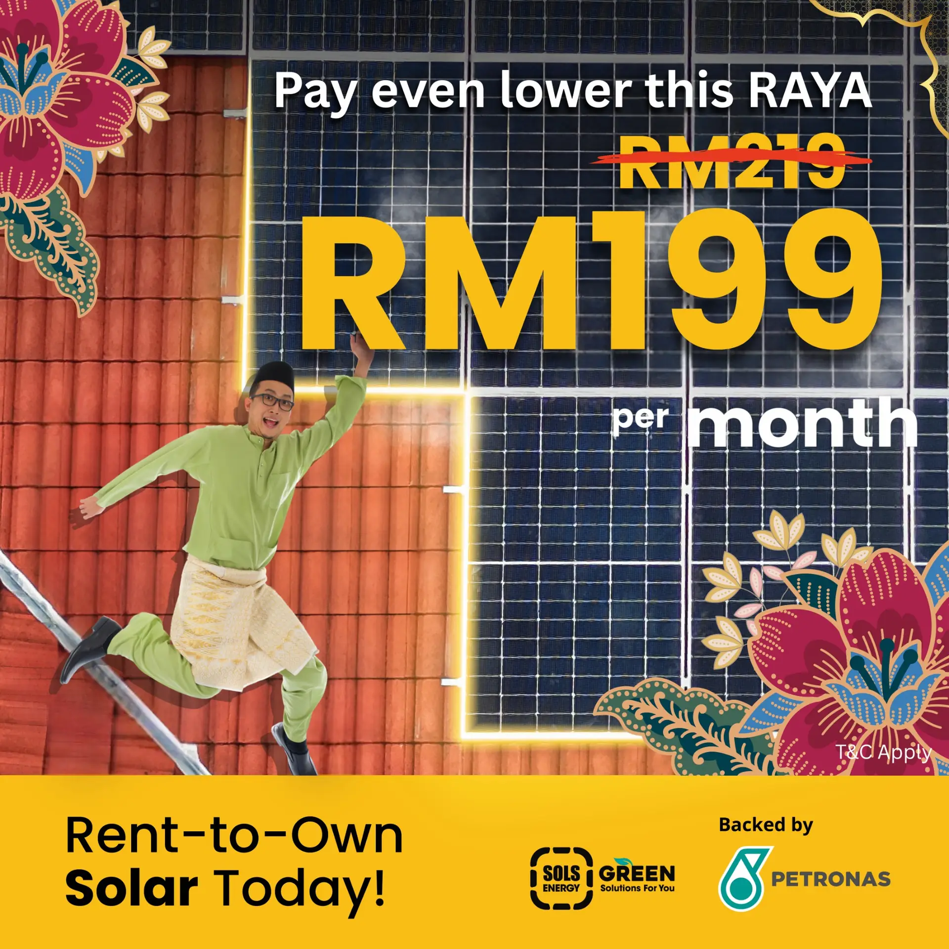 Solar Viral Static home services ad: Showcase ad for pay even lower this RAYA