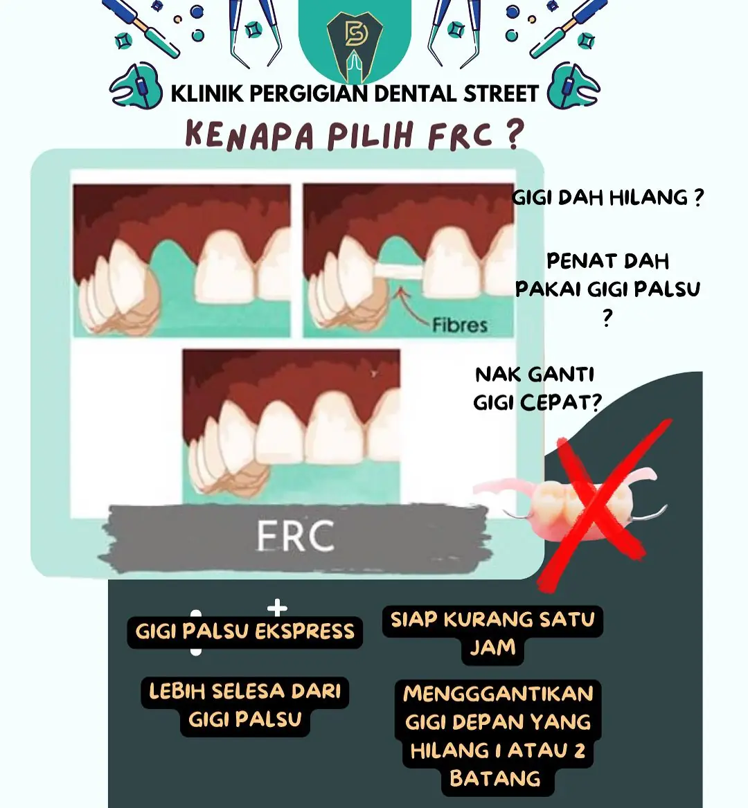 Klinik Pergigian Dental Street Static dental clinics ad: Showcase ad for kenapa pilih frc