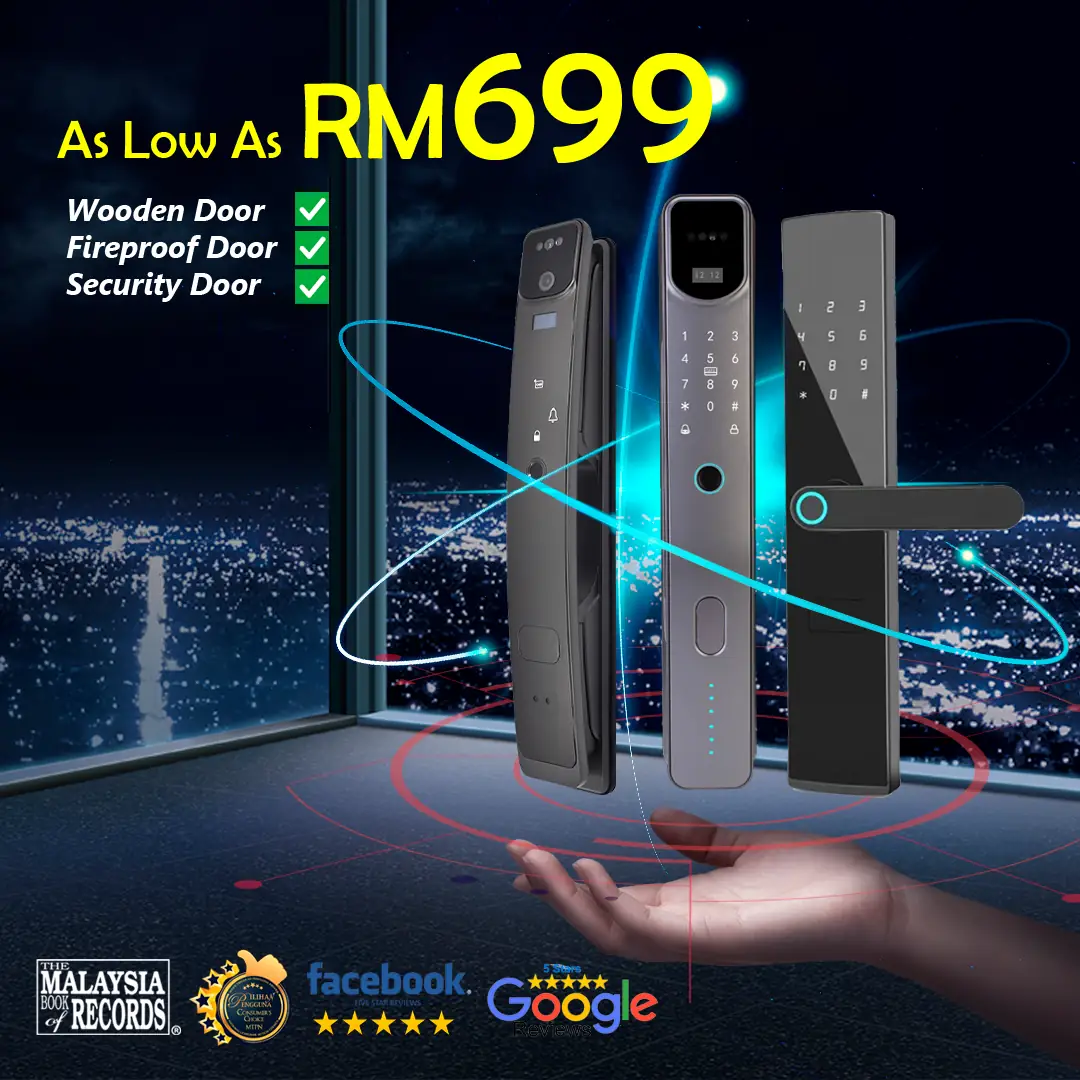 Smart Home Malaysia Dynamic electronics ad: Discount ad: smart door lock as low as RM699 for any door