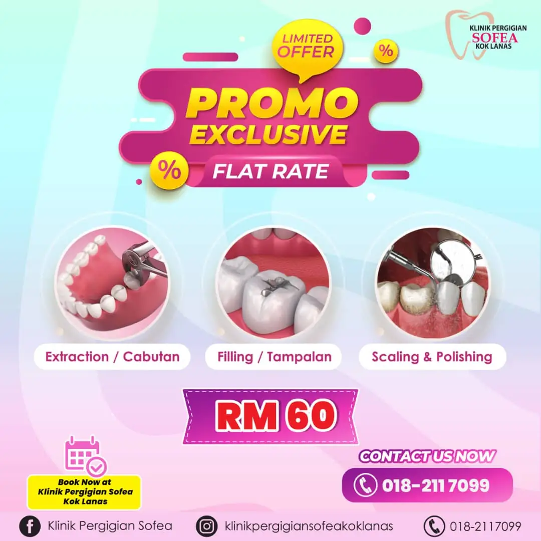 Klinik Pergigian Sofea Static dental clinics ad: Showcase ad for promo exclusive flat rate
