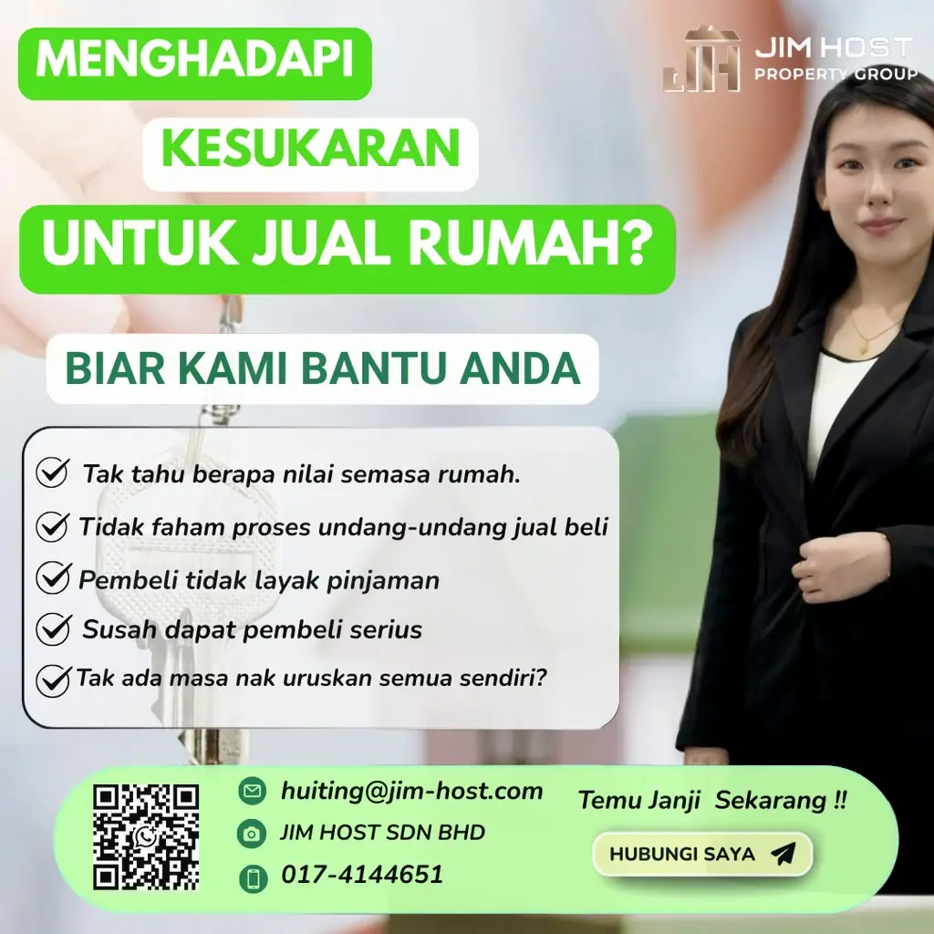 Hui Ting Jual Beli Rumah Static property ad: Problem-solution ad for homeowners struggling to sell their house