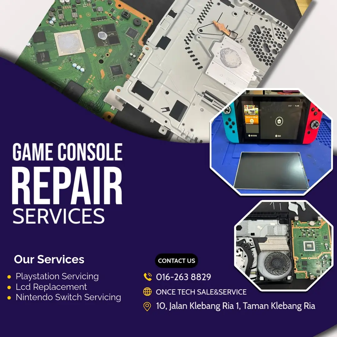 Once Tech Sales & Service Carousel electronics ad: Showcase ad for a shop doing laptop, phone and gaming PC repair and sales, frame 4 of 4
