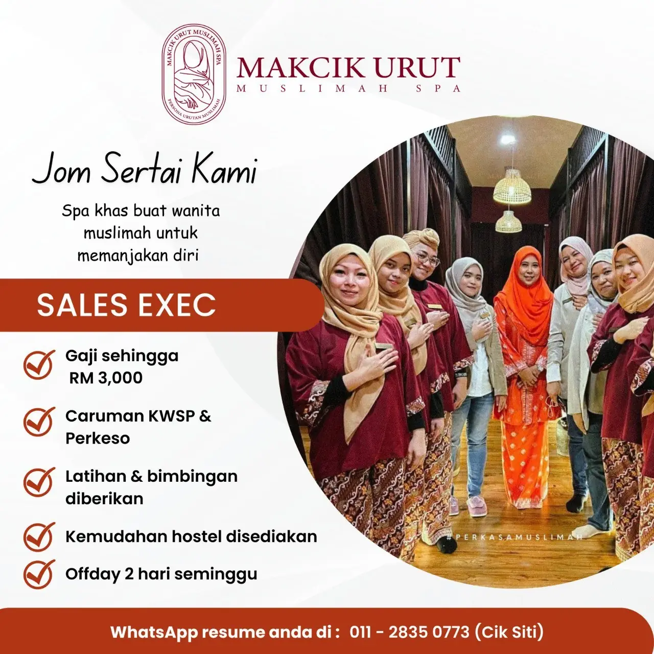 Makcik Urut Muslimah Spa Static spa and wellness ad: Showcase ad for jom Sertai Kami