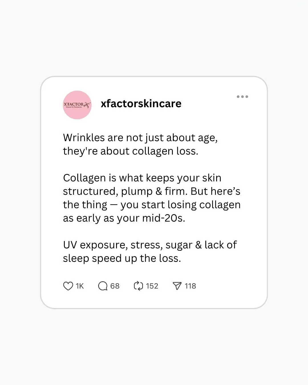 X’Factor Skincare Carousel skincare ad: Curiosity-hook ad for what no one tells you about anti-aging, frame 2 of 6