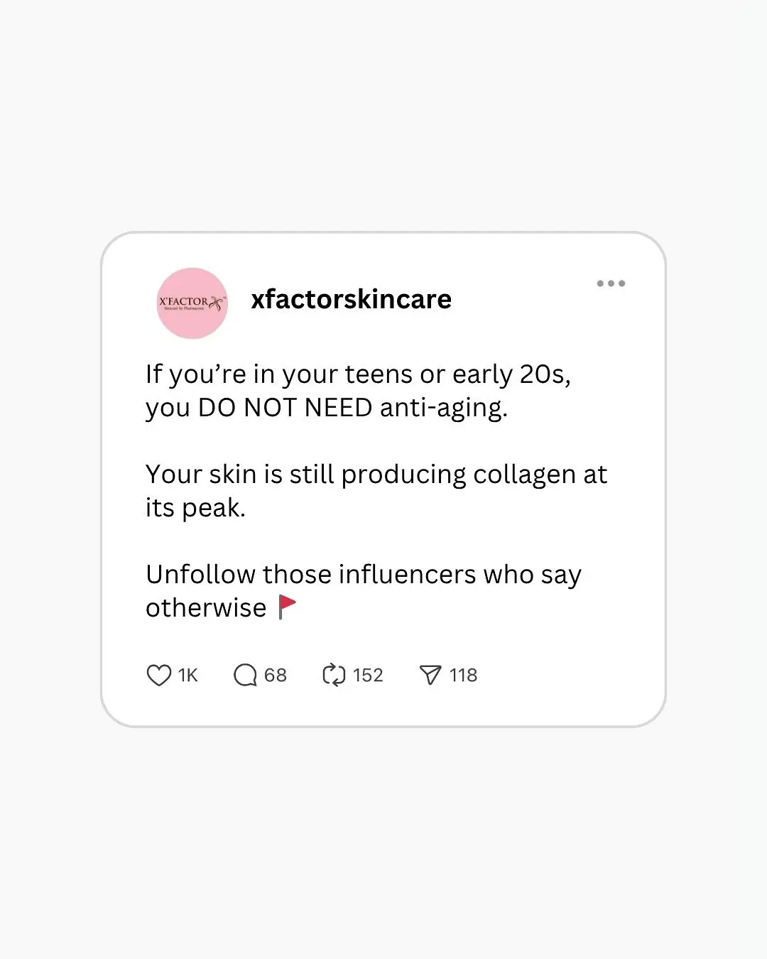 X’Factor Skincare Carousel skincare ad: Curiosity-hook ad for what no one tells you about anti-aging, frame 6 of 6