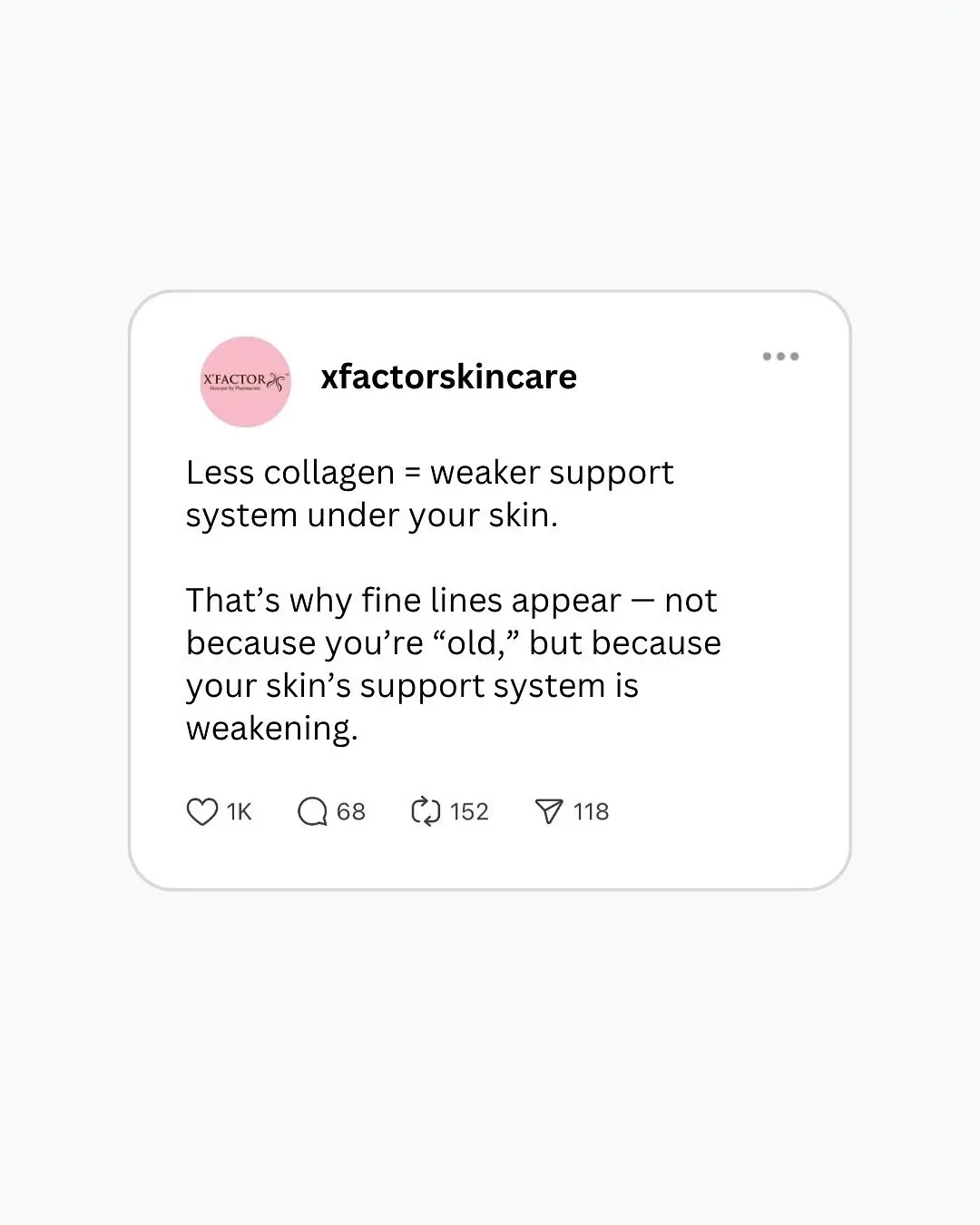 X’Factor Skincare Carousel skincare ad: Curiosity-hook ad for what no one tells you about anti-aging, frame 3 of 6