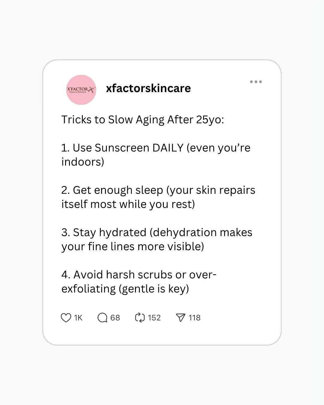 X’Factor Skincare Carousel skincare ad: Curiosity-hook ad for what no one tells you about anti-aging, frame 4 of 6