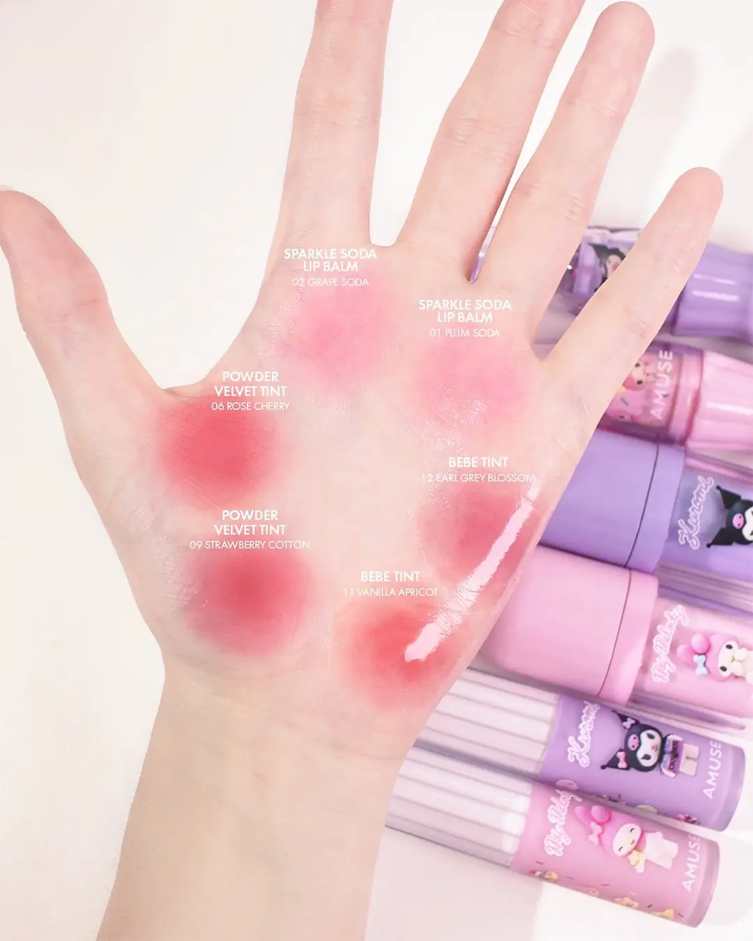 Ksisters Carousel makeup and cosmetics ad: Announcement ad: the cutest Amuse x Sanrio makeup collab just dropped, frame 5 of 6
