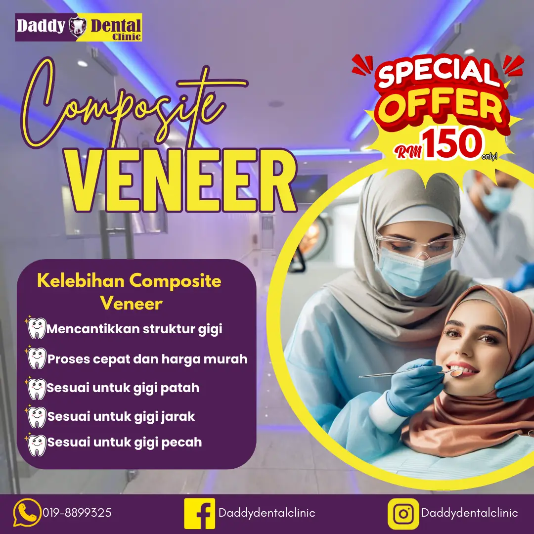 Daddy Dental Clinic Dynamic dental clinics ad: Showcase ad for veneer