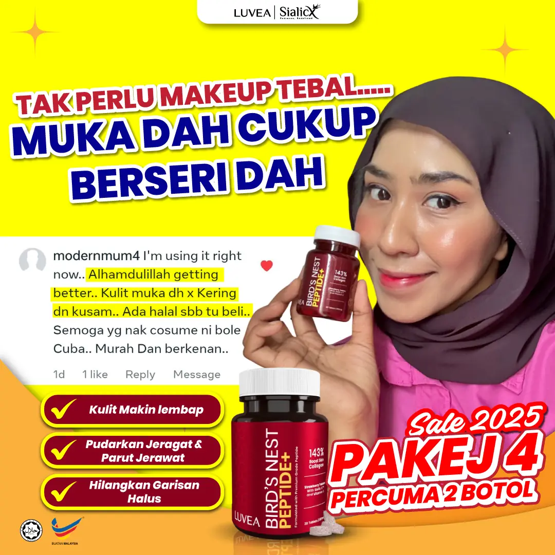 Bird’s Nest Peptide Static skincare ad: Testimonial ad for radiant halal skin with no thick makeup needed