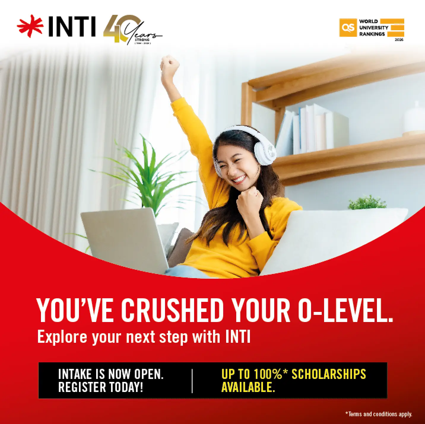 INTI International University & Colleges Static education ad: Announcement ad for school leavers planning their next step after O-Level
