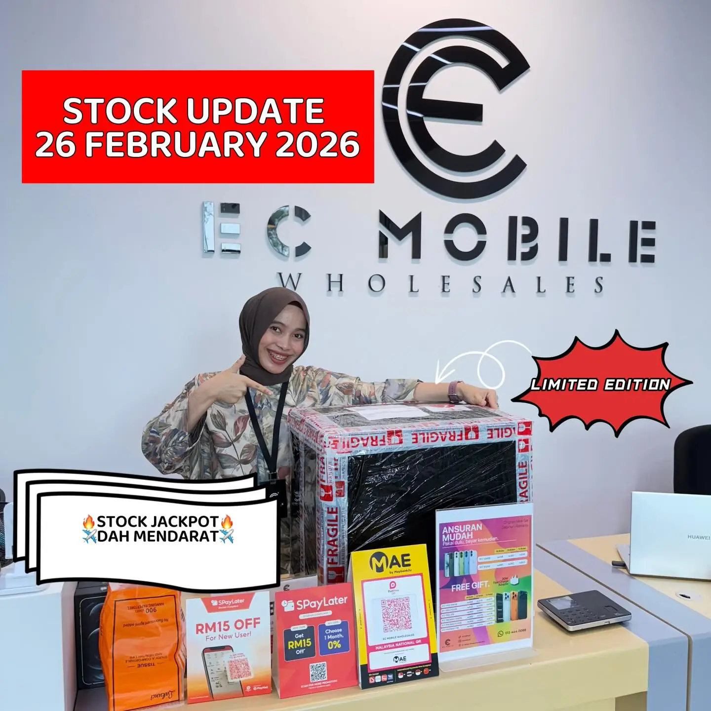 EC Mobile JB Page Carousel electronics ad: Announcement ad: limited-edition iPhone stock just landed for Raya, frame 1 of 6