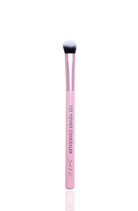 Brush & Co Dynamic makeup and cosmetics ad: Showcase ad for the F58 angled power concealer brush