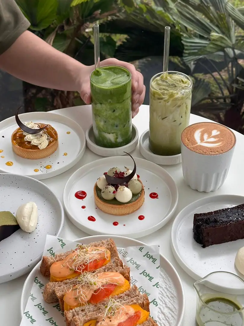 JOMI Matcha Carousel food and beverage ad: Showcase ad for an authentic matcha cafe spread in Penang, frame 1 of 6